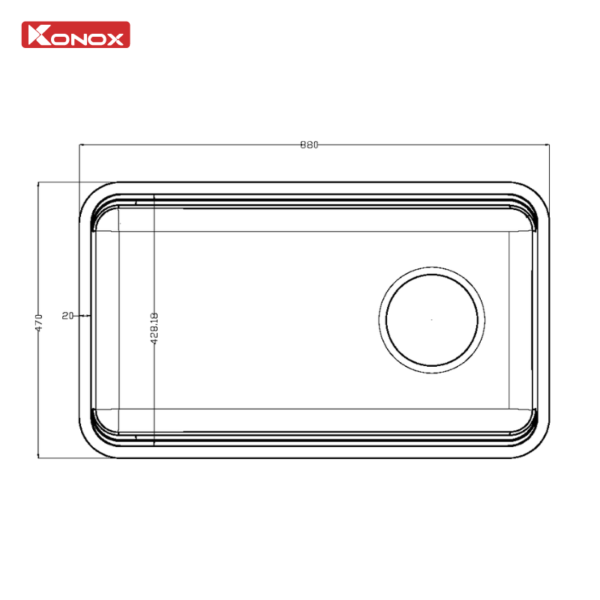 Bồn rửa chén Konox Tari Smart 8847 - bảng vẽ