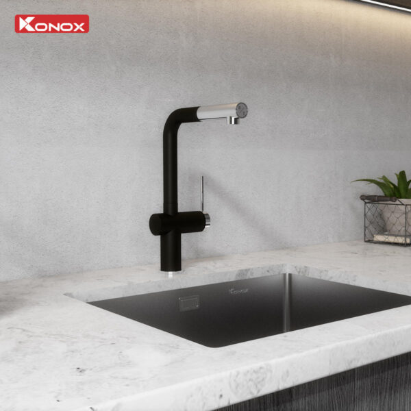 Vòi rửa chén Konox Stream Smart Black - render 2